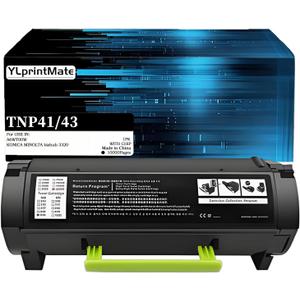 3320 Toner Cartridges TNP41 TNP43 A6WT00W A6WT00F, Compatible with KONICA MINOLTA bizhub 3320, 1-Pack TNP-41 TNP-43 Black Toner Cartridges (High Yield 10,000 Pages)