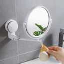 Minkissy Wall-Mounted Makeup Mirror with 10X Magnification and Adjustable Swivel Double-Sided Vanity Mirror for Bathroom Beauty Care and Fogless Shaving