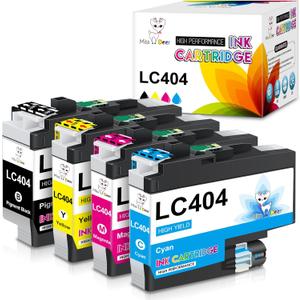 Miss Deer LC404 Ink Cartridges Compatible Replacement for Brother LC404 LC404 XL LC-404,Work for Brother MFC-J1205W MFC-J1215W MFC-J1205W XL Printer, 4-Pack