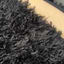 Oxford Homeware Rugs Living Room 60x110 cm – Black Area Rugs for Bedroom Small – Fluffy Shaggy Super Soft Non Slip Rug Washable Modern Floor Carpets Bedside Rug for Kids Room