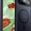 teloxy Magnetic for Google Pixel 9 Pro Case/Google Pixel 9 Case,[Military Drop Protection] [Anti-Fingerprint] Slim Translucent Matte Back Phone Case,Black