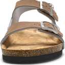 Torotto Womens Sandals with Cork Footbed Open Toe Adjustable Webbing Athletic Slides Sandals for Walking | Beach | Indoor Outdoor (Brown)