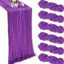 6 Pack Purple Cheesecloth Table Runner 35x120 Inch Gauze Rustic Boho Table Runner 10FT Cheese Cloth for Spring Wedding Decor Birthday Party Bridal Baby Shower Table Decoration