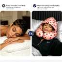 Satin Neck Pillow with Hood Pixie Pillow for Short Hair Sleep Travel | Airplane,Memory Foam,Supportive Neck,Hair Protecting,Hooded Travel Comfort,Long Flight Essential,Lightweight,Grey