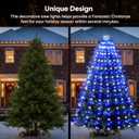 Christmas Tree Lights White and Blue Christmas Lights Outdoor Indoor 400Led 10 Lines with 8 Lighting Modes, Timer and Remote Control, Fairy Lights for Wedding Home Party 6Ft - 9Ft Xmas Tree Decoration