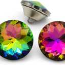 ZJ 25PCS 25MM Crystal Glass Buttons for Sofa, Headboard & Upholstery - Colorful DIY Decorative Buttons