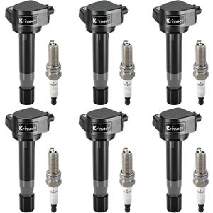 UF603 Ignition Coil Packs and Iridium Spark Plugs Compatible with HONDA 2008-2017 Accord Crosstour Odyssey, Acura 2009-2014 RL TL TSX