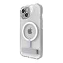 ZAGG Crystal Palace Snap iPhone 15/14/13 Clear Phone Case w/Built-in Kickstand - Drop Protection (13ft/4m), Durable Graphene, Anti-Yellowing, and Scratch-Resistant MagSafe Phone Case