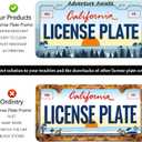 Adventure Awaits License Plate Frame - 2 PCS Mountain Forest Aluminum Metal License Plate Frames Holder Covers, Rust-Proof Waterproof Car Decorative Tag Frames for Standard Us 12x6 Inch