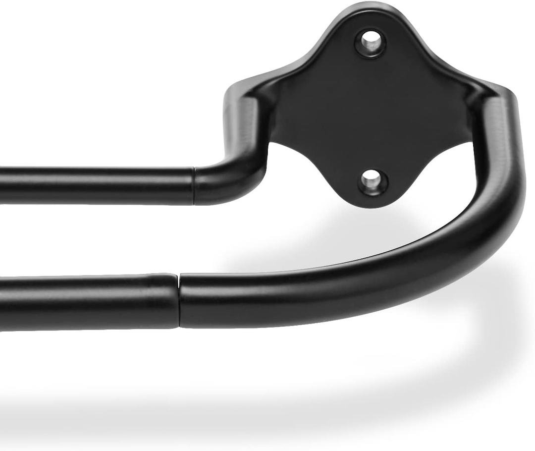 Amazon Basics Room Darkening Double Curtain Rod, 48" to 88", Black, Easy to Install