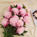 Fake Peonies, Faux Flower Plant 28.35'' Long Stem Large Flower(Pink-6Pcs)