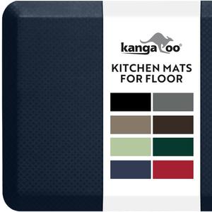 KANGAROO Thick Ergonomic Anti Fatigue Mats for Kitchen Floor, Cushioned Standing Office Desk Mat, Waterproof Scratch Resistant Topside, Supportive All Day Comfort Padded Foam Rugs, 20x32, Navy