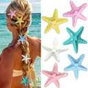 Starfish Hair Clips Pink Blue Sea Star Hair Barrettes Mermaid Beach Hair Clips Christmas Seashell Clips for Hair Mermaid Hair Accessories for Women Girls