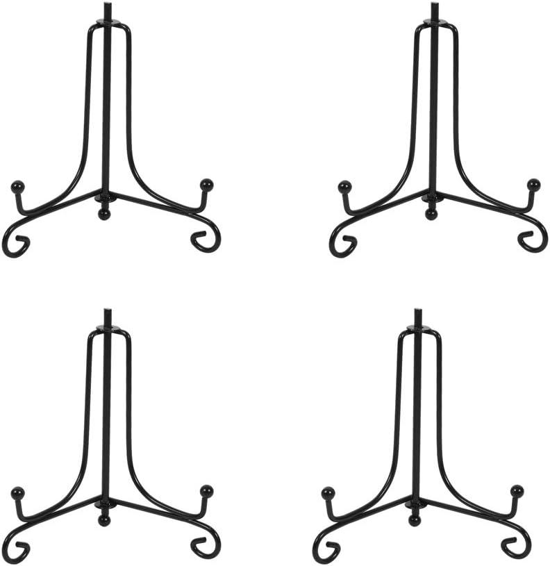 (2 pack)Iron Display Stand, Black Iron Easel Plate Display Photo Holder Stand, Displays Picture Frames, Cookbooks, Decorative Plates, Tablets and Art 5 Inch
