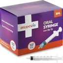 Brandzig 3ml Syringe - 100 Pack  Luer Slip Tip, No Needle, Individually Blister Packed - Medicine Administration for Infants, Toddlers and Small Pets