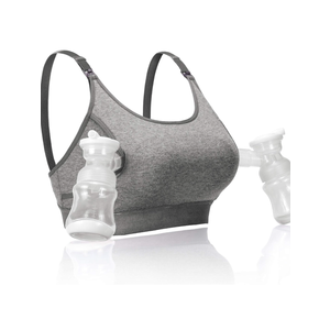 Momcozy Hands Free Pumping Bra, Adjustable Breast-Pumps Holding and Nursing Bra, Pumping & Nursing Bra in One M Size