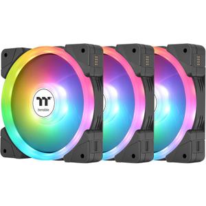 Thermaltake SWAFAN EX 12 ARGB PC Cooling Fan, 3Fan pcak, 500~2000 RPM, Magnetic Connection, Reversable Blades, sync with MB RGB Software, CLF167PL12SWA, 120mm, Black