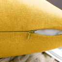 MIULEE Pack of 2 Decorative Outdoor Solid Waterproof Throw Pillow Covers polyester Garden Farmhouse Cushion Cases for Summer Patio Tent Balcony Couch Sofa 20x12 Inch Mustard Yellow