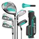 7 Pieces Golf Clubs Set for Men & Women - Complete Mens Golf Clubs Full Set Right/Left Handed Includes Stand Bag with Rain Hood, 1# Drive, 5# Hybrid 7# PW# Irons and Putter