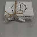 3 Pieces Wooden Decorative White Books, Rustic Farmhouse Faux Books for Coffee Table Shelves with Wood Bead Tassels and Leaves, 7'x 4.6'x 2.5' (Be Kind, Work Hard, Stay Humble)