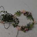 Vivivalue Vine Flower Crown Boho Flower Headband Hair Wreath Floral Headpiece Halo with Ribbon Wedding Party Photos Festival