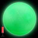 Hiboom 1 Pcs Glow in The Dark Kickballs Dodgeballs Light Up Playground Ball Bouncy Balls with Pump for Kids Adults Playground School Backyard Game Outdoor Glow in The Dark Games (10 Inch)