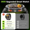 Military Smart Watches for Men, 1.85" HD Large Screen Smart Watch, Flashlight/730mAh/110+ Sports Modes Fitness Tracker Watch, Waterproof Mens Smart Watch for Android Phones iPhone Compatible