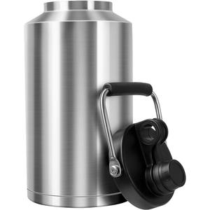 Insulated Water Bottle, 1 Gallon Jug with Handle, 128 oz Stainless Steel Large Water Bottle Wide Mouth Double Vacuum for Hot & Cold Drinks, Stainless Steel