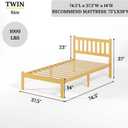Askeld Wood Twin Bed Frame with Headboard, 14 Inch High Solid Bamboo Platform Bed No Box Spring Needed, Mid-Century Heavy Duty Bedframe, Easy Assembly, Noise Free