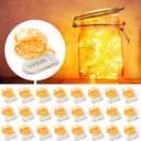 MUMUXI 24 Pack 7.2ft Fairy Lights Battery Operated String Lights, 20 Mini Battery Powered LEDs for Centerpiece Table Decorations, Wedding Party Bedroom Mason Jar Christmas, Warm White