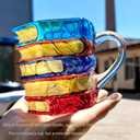 Artistic Book Stack Glass Coffee Mug,11oz Handmade Tea Cups Cool Funny, Decorative Design for Book Lovers Gifts for Women and Man (Medium)