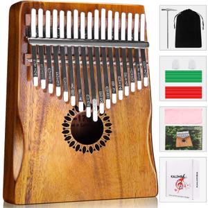 Kalimba Thumb Piano 17 Keys, Portable Mbira Finger Piano Gifts for Kids and Adults Beginners Wood