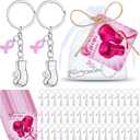 Breast Cancer Awareness Accessories Breast Cancer Boxing Keychain with Pink Ribbon Inspirational Card Survivor Gift