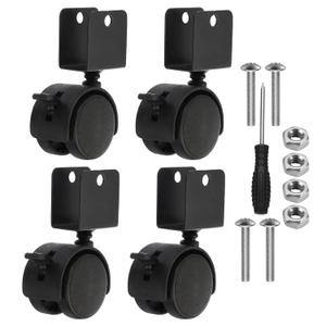 PATIKIL 1.5" Swivel Caster with 7/9" U Bracket, 4 Pack 360 Rotation Swivel No Noise Wheel with Brake Total 66 Lbs Locking Caster for Furniture Legs