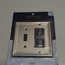 1-Pack Combination Toggle/Decorator Wall Plate, Metal Wall Plate Cover for Light Switch, Receptacle, Dimmer Switch, Satin Nickel, 2-gang, Midsize