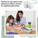 Sherr 36 Pack Classroom Storage Basket Small Plastic Basket for Organizing Crayon Pencil Container Storage Bin Tray Holder for Paper Shelf Back to School Office Supply 6.1" l x 4.3" w x 2.4" h(White)