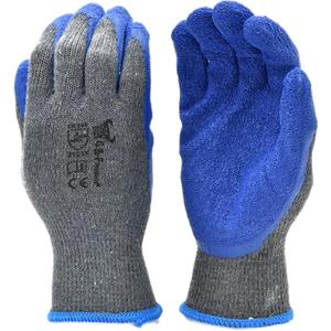 G & F Products - 3100XL-10 120 Pairs X-Large Rubber Latex Double Coated Work Gloves for Construction, gardening gloves, heavy duty Cotton Blend Blue