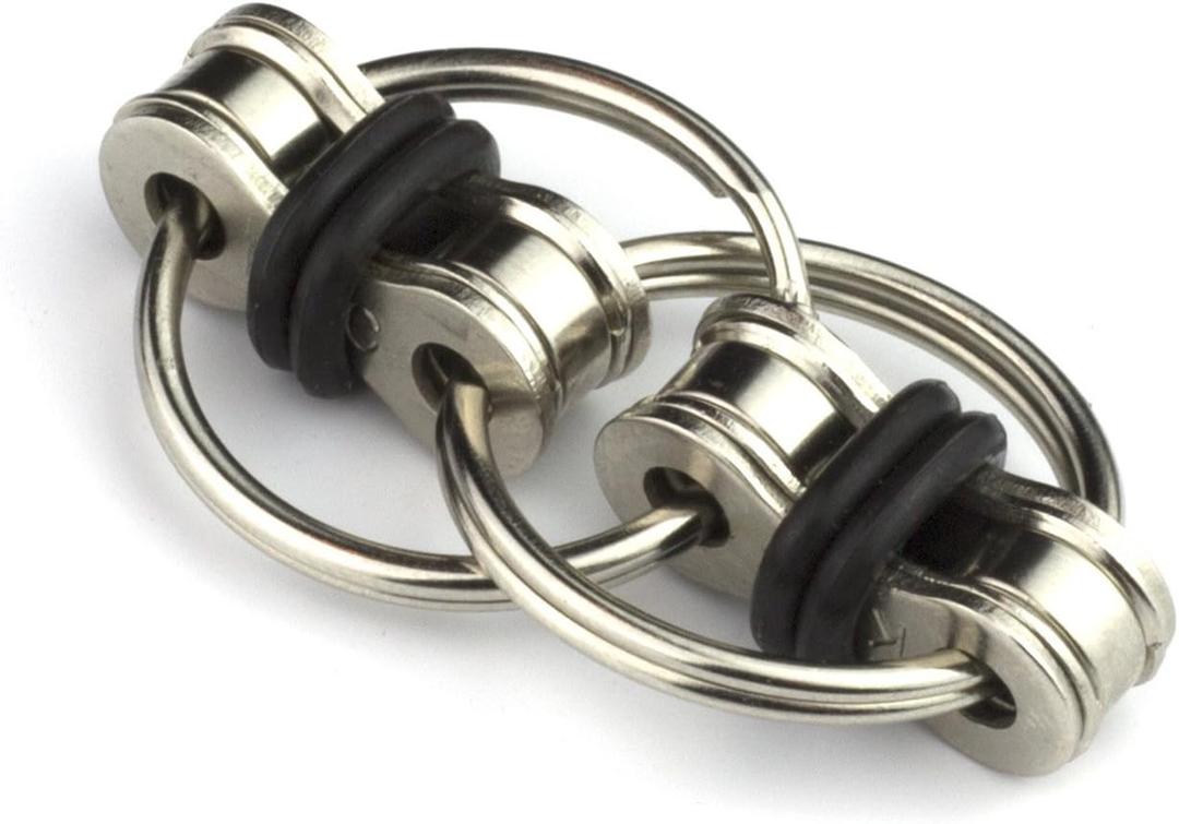 Tom's Fidgets Original Flippy Chain Fidget Toy - Perfect for ADHD, Anxiety, and Autism - Bike Chain Fidget Stress Reducer for Adults and Kids (2 Pack, Black)