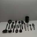 AOTHOD Silicone Cooking Utensils Set - 446F Heat Resistant Kitchen Utensils,Turner Tongs,Spatula,Spoon,Brush,Whisk,Kitchen Utensil Gadgets Tools Set for Nonstick Cookware,Dishwasher Safe (BPA Free) (Black)