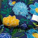 Pillow Perfect Floral Indoor/Outdoor Chairpad with Ties, Reversible, Tufted, Weather, and Fade Resistant, 15.5" x 16", Blue/Yellow Spring Bling, 2 Count