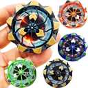 Cold-Spark Spinning Tops 4-Pack - Sensory Fidget Toys & Party Favors for Kids 4-8 | Fireworks Gyroscope Toy with Silicone Bumper | Battle Top Spinners for Boys Birthday Return Gifts