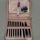 Knitiss 9 Pairs Interchangeable Circular Knitting Needles Set, 4.5inch/11.5cm Aluminum Interchangeable Knitting Needles And Cables, Accessories And Case