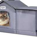 Tailtastic Weatherproof & Insulated Outdoor Cat House - Seamless Base Stays Dry, Easy Assembly, Warm Shelter for Community/Outdoor Cats(Large)