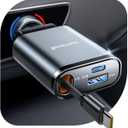 Lamicall Car Charger USB C Compatible with iPhone 17 16 15 Fast Charging [Ultra-Compact, 60% Less Space] 57w Type C Retractable Car Charger Fit Samsung Galaxy S25 S24 Ultra Pixel Android (Grey)