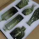 TBWIND 12pcs Green Glass Bud Vases Set, Small Vases for Flowers, Bud Vase for Centerpieces in Bulk, Mini Vintage Vase for Wedding Decorations, Office and Home Table Flower Dcor