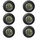 6-Pack Mini Hygrometer Thermometer Digital LCD Monitor Indoor/Outdoor Humidity Meter Gauge Temperature for Humidifiers Greenhouse Reptile Fahrenheit()/ Celsius()