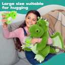 Tezituor 3-in-1 Large Dragon Stuffed Animal, 20 Inch Big Stuffed Dragon Plush with Baby and Egg Toy for Girls Boys, Cuddle Hugging Dino Plush Gift for Birthday Christmas