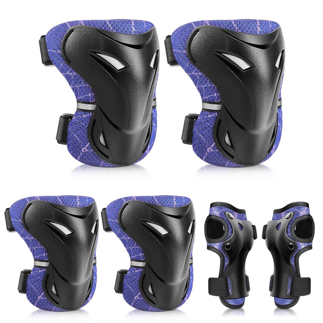 YooxArmor Adjustable Kids Knee & Elbow Pads Set with Wrist Guards for Ages 3-6  Protective Gear for Skateboarding, Cycling, Roller Skating, Scooter, BMX, Inline Skating (Spiders)