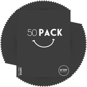 Golden State Art 50 Pack 16x20 Uncut Photo Mat Matboards, Black