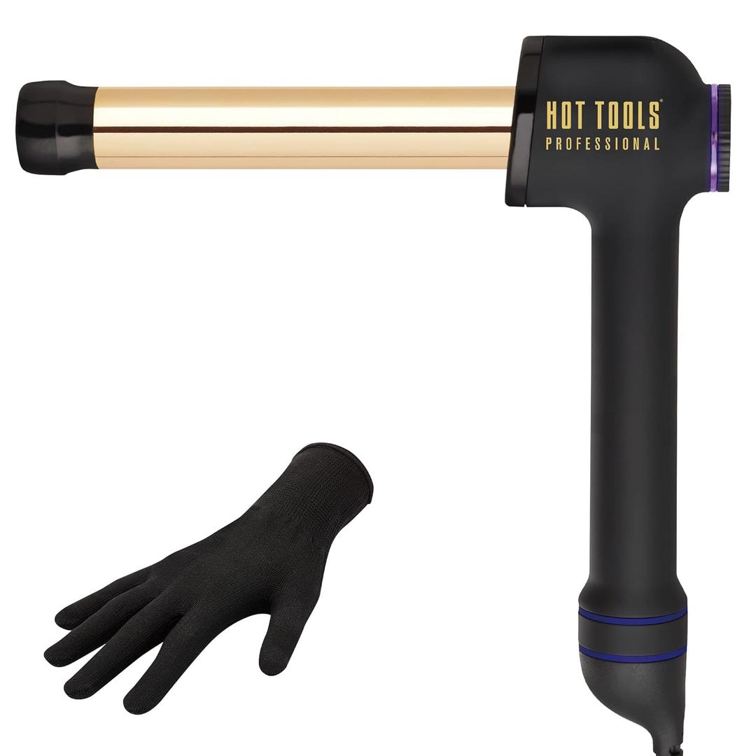 HOT TOOLS Professional Nano Ceramic Extra Long Tapered Curling Iron for Shiny Curls, 3/4 to 1 1/4 Inches